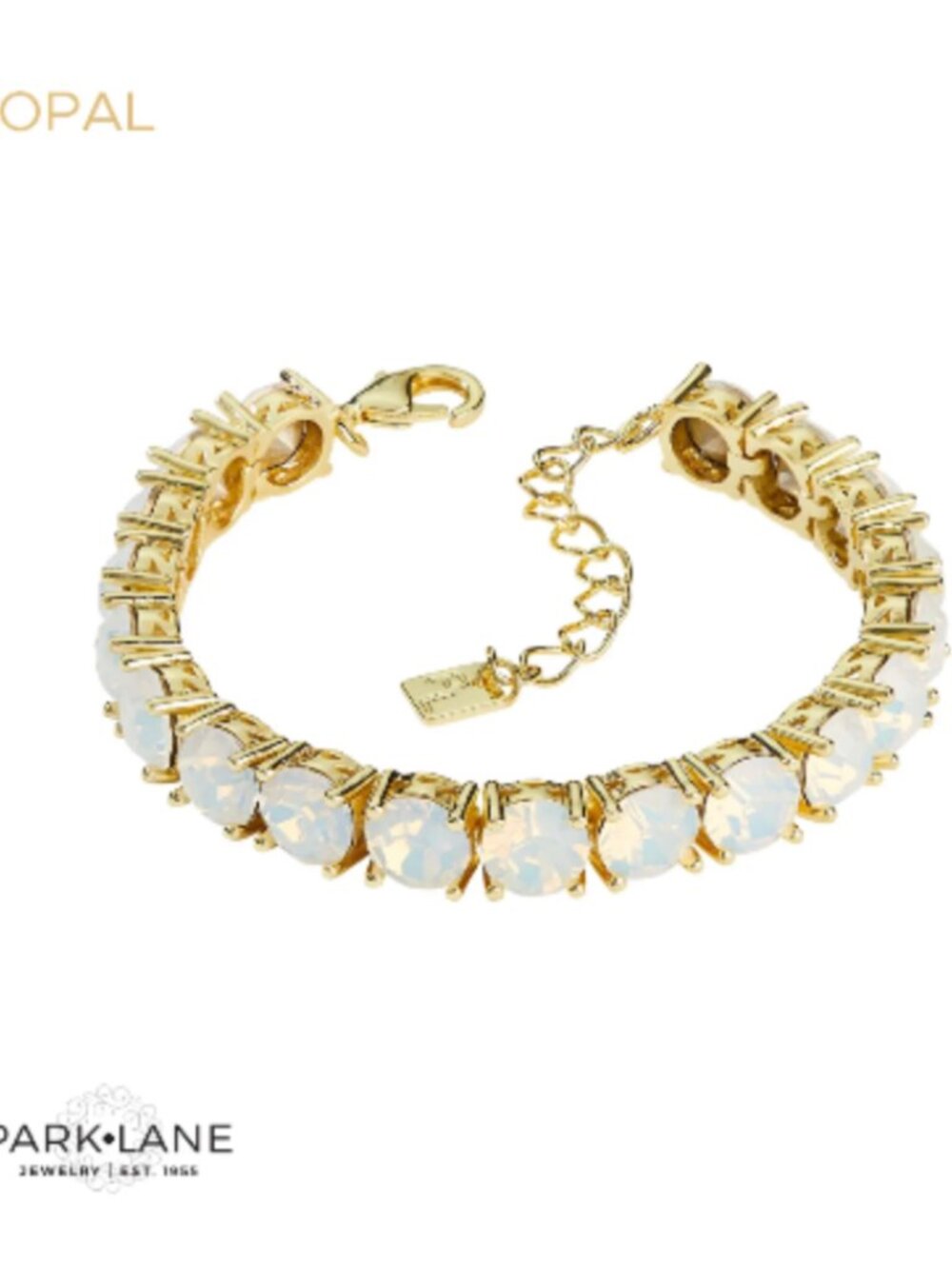 Park Lane White Opal Crystal Tennis Impression Bracelet